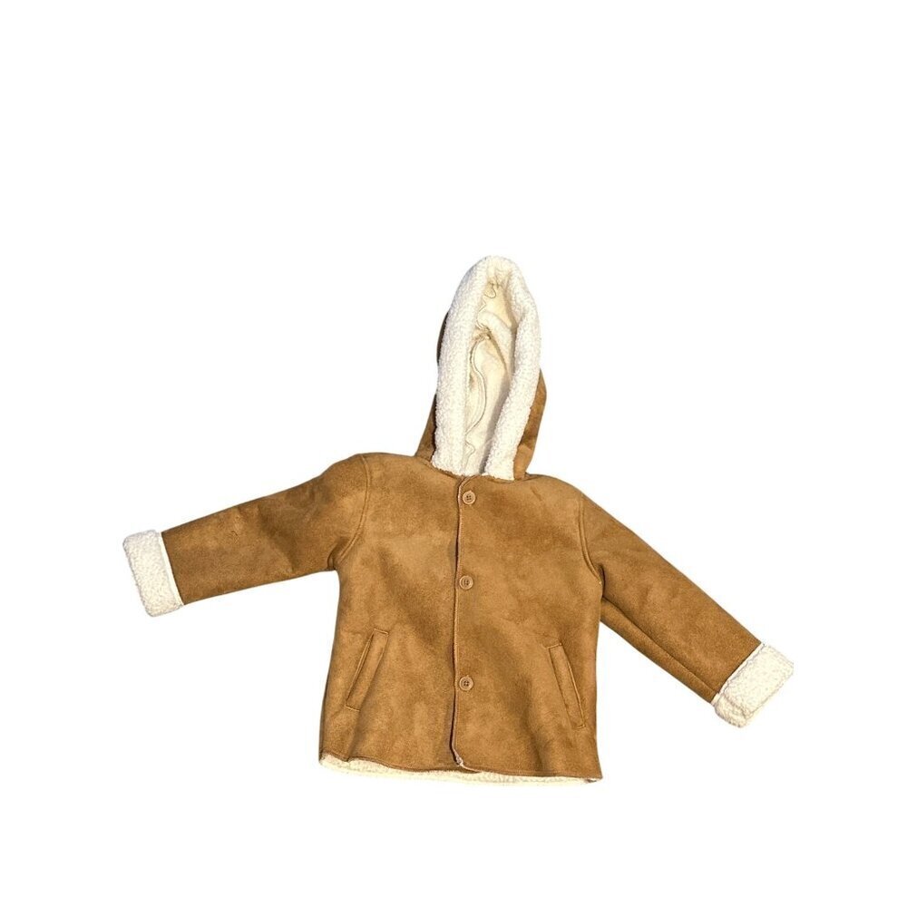 Baby B’Gosh 18M Brown Suede Baby Jacket Sherpa Lined Cozy Warm Toddler winter